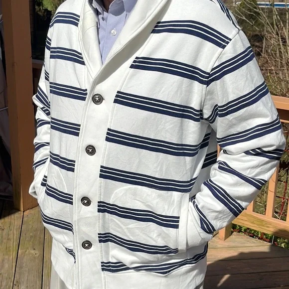 Lands’ End nautical cotton-blend sweater L - Picture 2 of 6